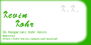 kevin kohr business card